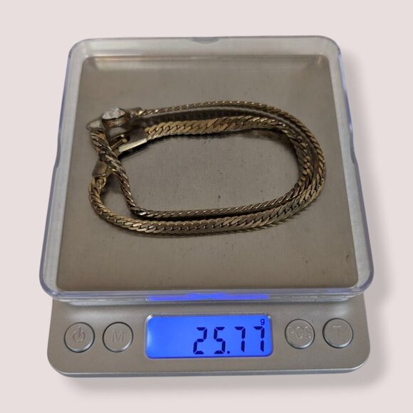 Vintage Rhinestone Accent Chain Necklace - Picture 7 of 7